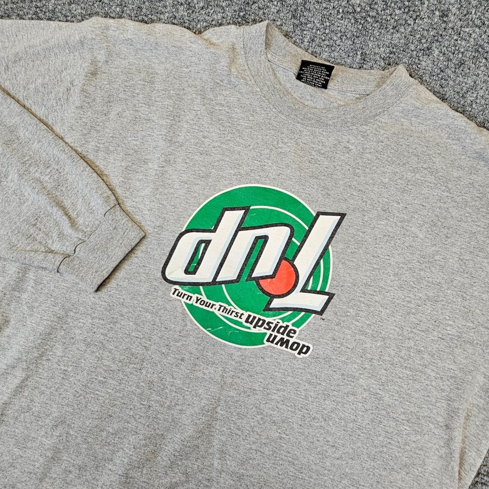 Vintage 7up Soda Long Sleeve Shirt Mens‎ Large Gray Gear For Sports Big Cotton
